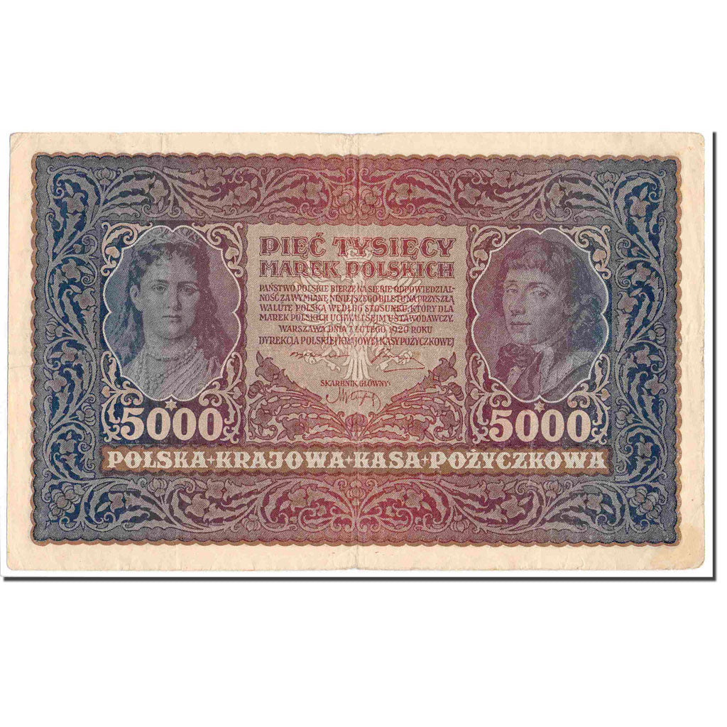 Banconote, Polonia, 5000 Marek, 1920, 1920-02-07, KM:31, BB