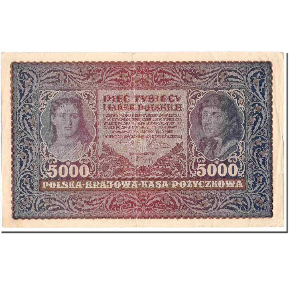 Banknote, Poland, 5000 Marek, 1920, 1920-02-07, KM:31, EF(40-45)