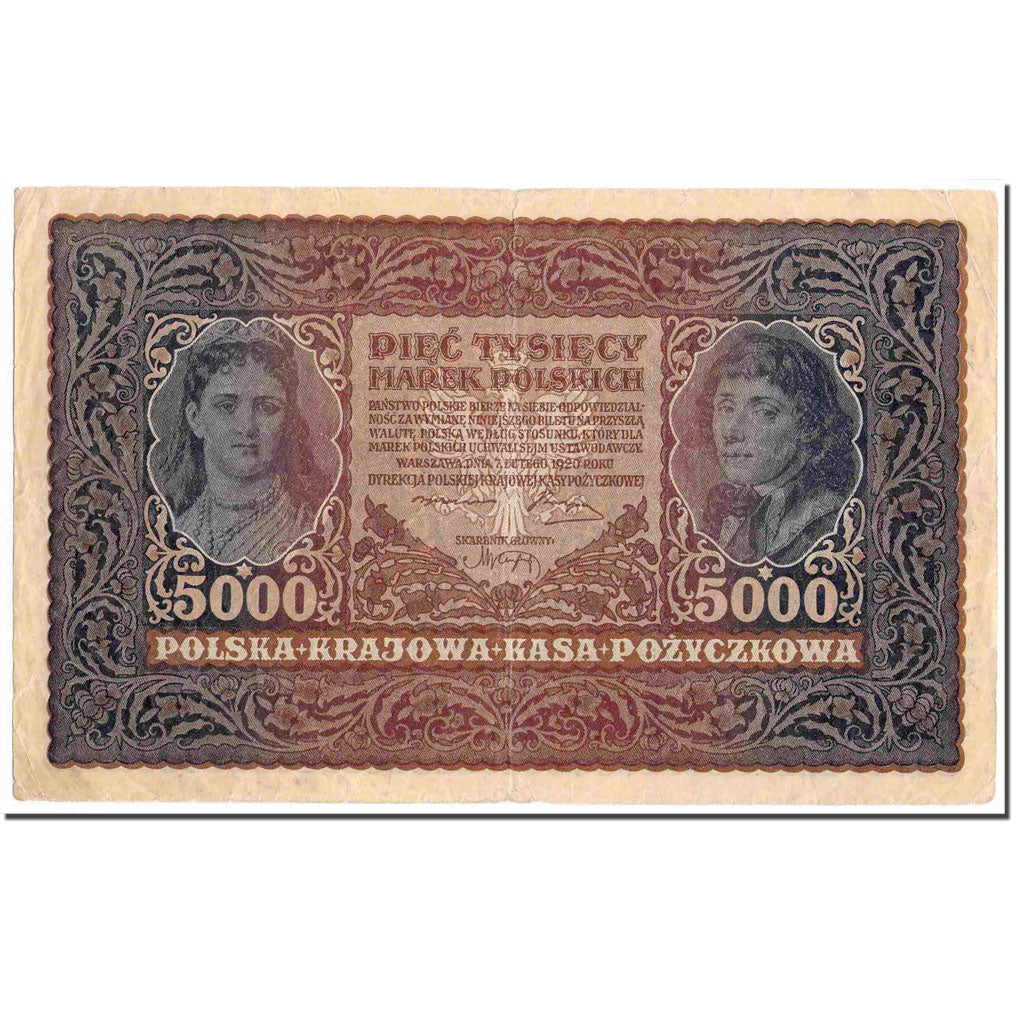 Banconote, Polonia, 5000 Marek, 1920, 1920-02-07, KM:31, BB