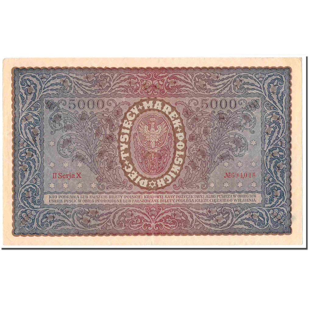Banknote, Poland, 5000 Marek, 1920, 1920-02-07, KM:31, AU(55-58)