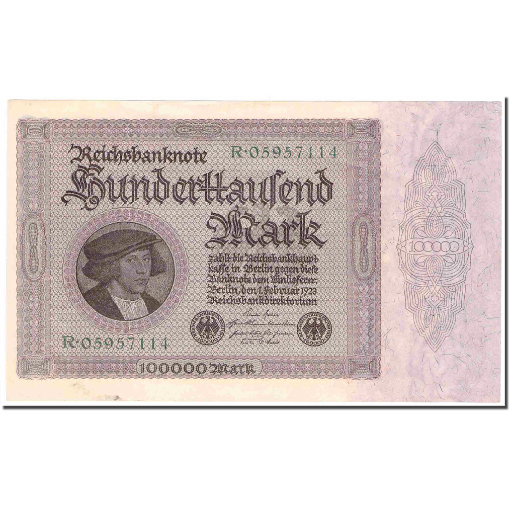 Banknote, Germany, 100,000 Mark, 1923, 1923-02-01, KM:83b, AU(55-58)