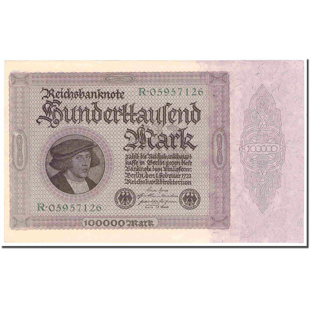 Banknote, Germany, 100,000 Mark, 1923, 1923-02-01, KM:83b, AU(55-58)