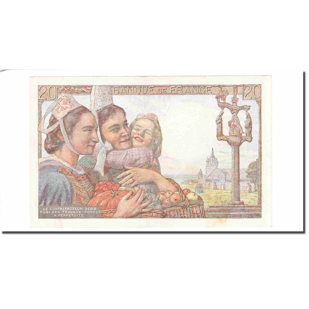 France, 20 Francs, Pêcheur, 1942, 1942-02-12, SUP, Fayette:13.1, KM:100a