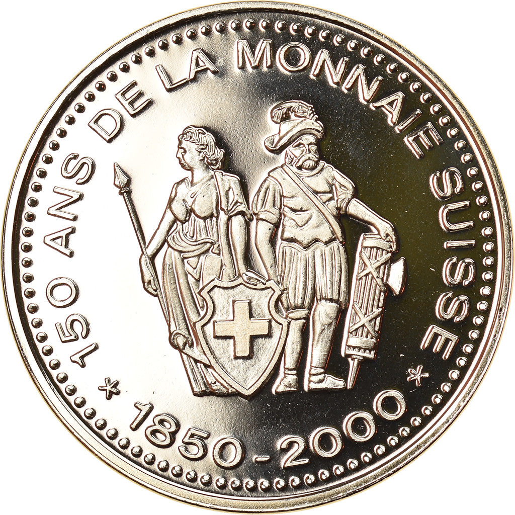Switzerland, Medal, 150 Ans de la Monnaie Suisse, EINSTEIN, 2000, MS(64)