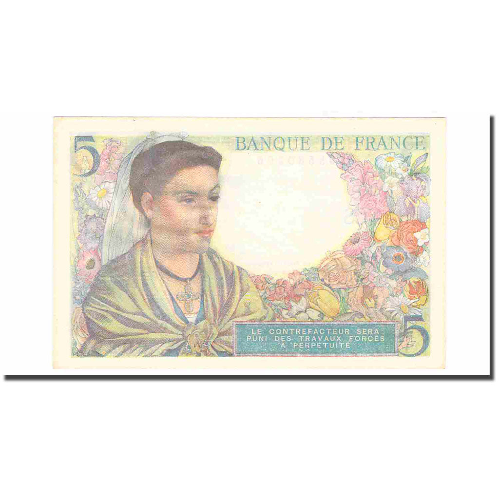 France, 5 Francs, Berger, 1943, 1943-08-05, SUP, Fayette:25.03, KM:98a