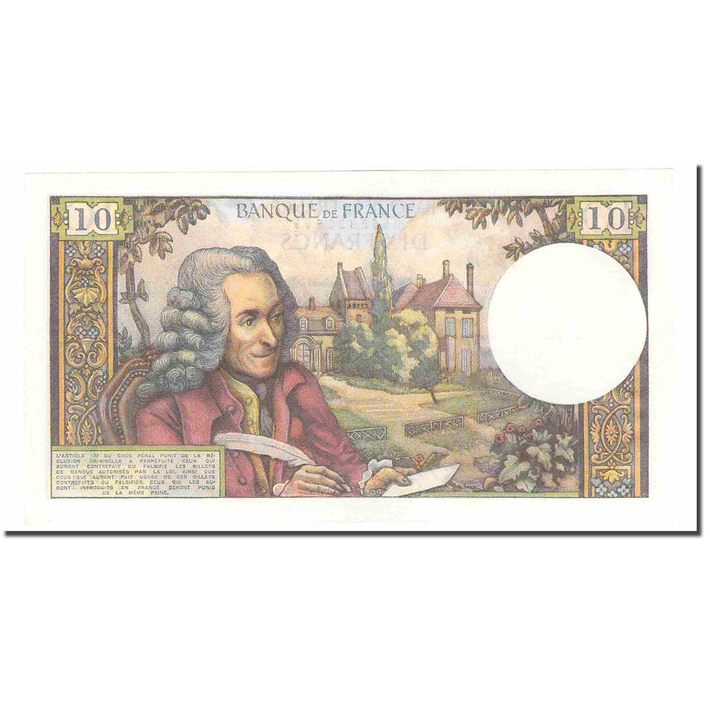 France, 10 Francs, Voltaire, 1966, 1966-02-03, UNC(60-62), Fayette:62.20