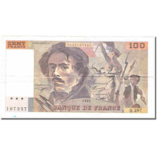 France, 100 Francs, Delacroix, 1995, EF(40-45), Fayette:69ter.2c, KM:154h