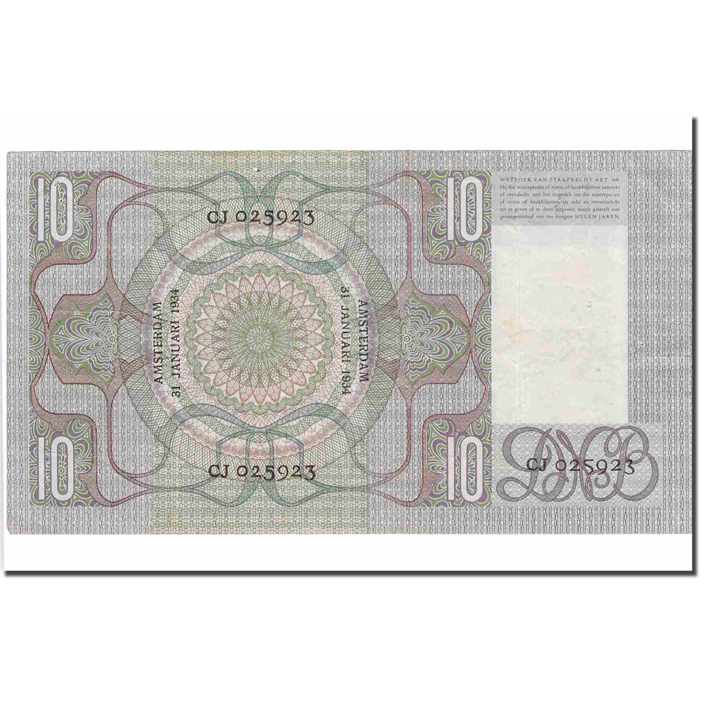 Banknote, Netherlands, 10 Gulden, 1933, 1933-03-02, KM:49, EF(40-45)