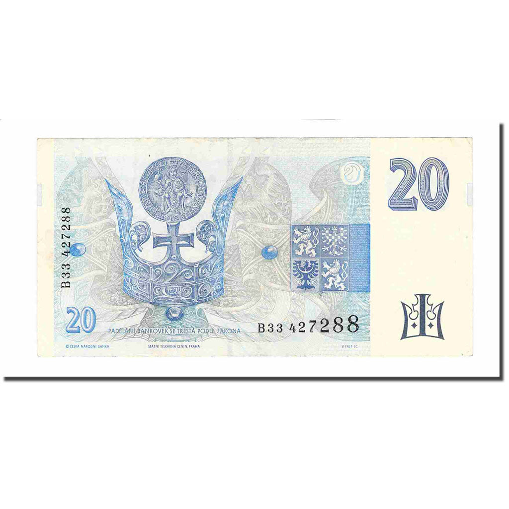 Banknote, Czech Republic, 20 Korun, 1994, KM:10a, EF(40-45)