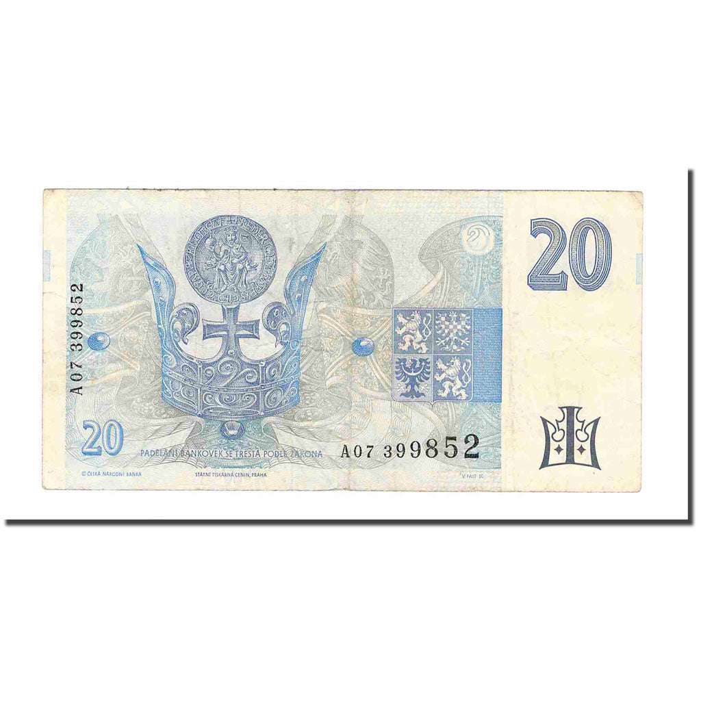 Banknote, Czech Republic, 20 Korun, 1994, KM:10a, VF(20-25)