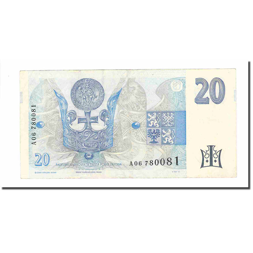 Banknote, Czech Republic, 20 Korun, 1994, KM:10a, VF(20-25)