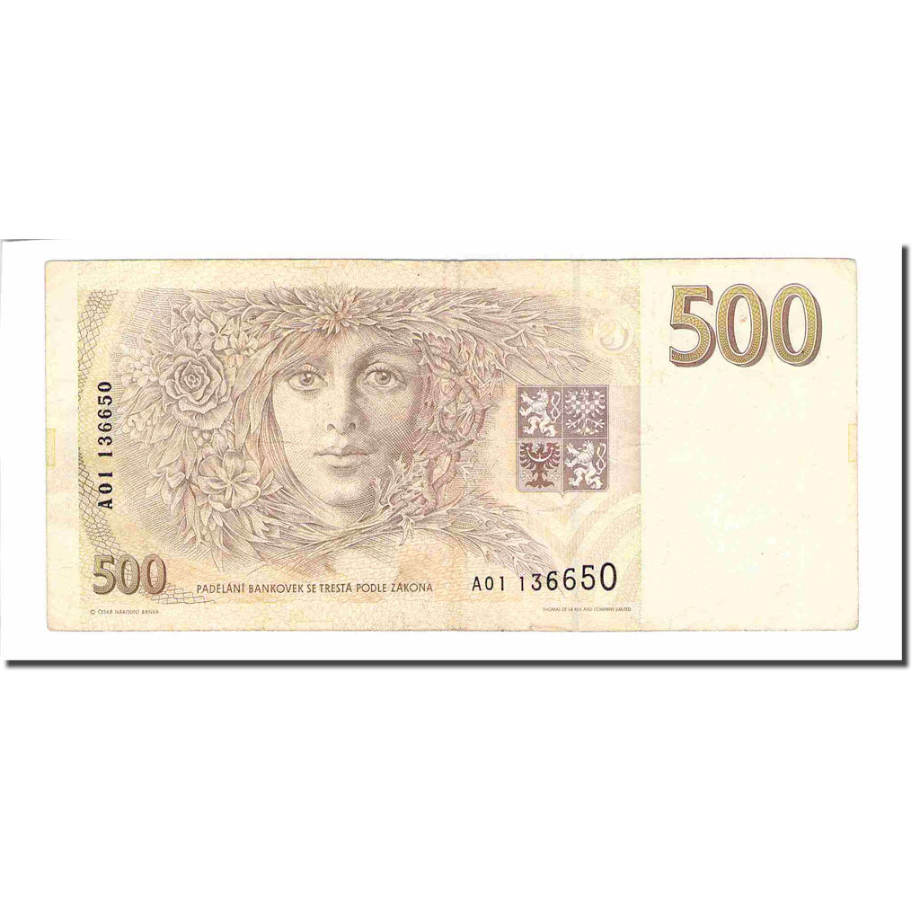 Geldschein, Tschechische Republik, 500 Korun, 1993, KM:14, S