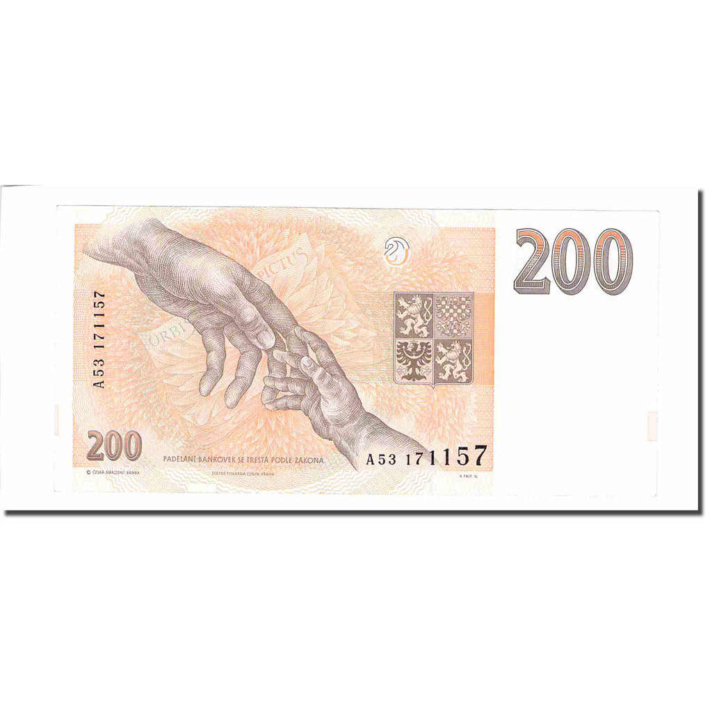 Banknote, Czech Republic, 200 Korun, 1993, KM:13, AU(55-58)