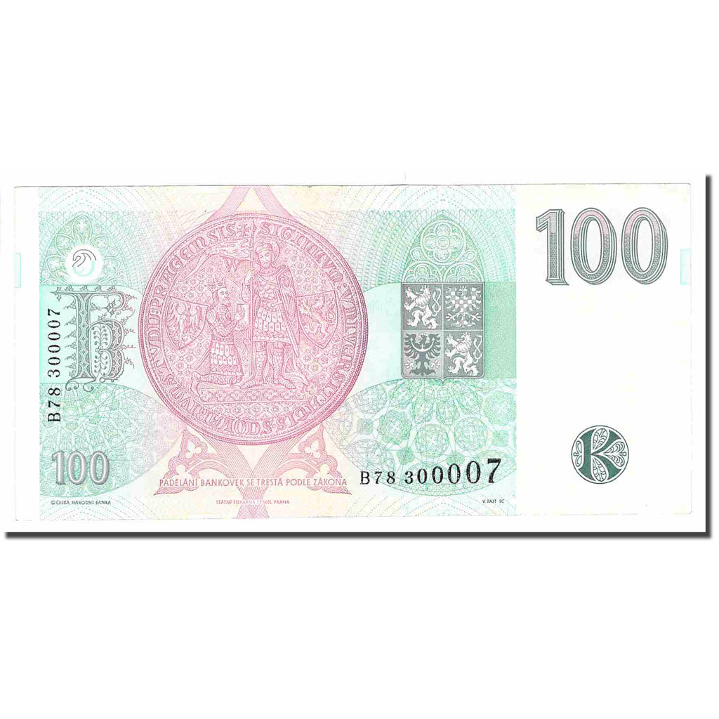Banknote, Czech Republic, 100 Korun, 1993, KM:12, AU(55-58)