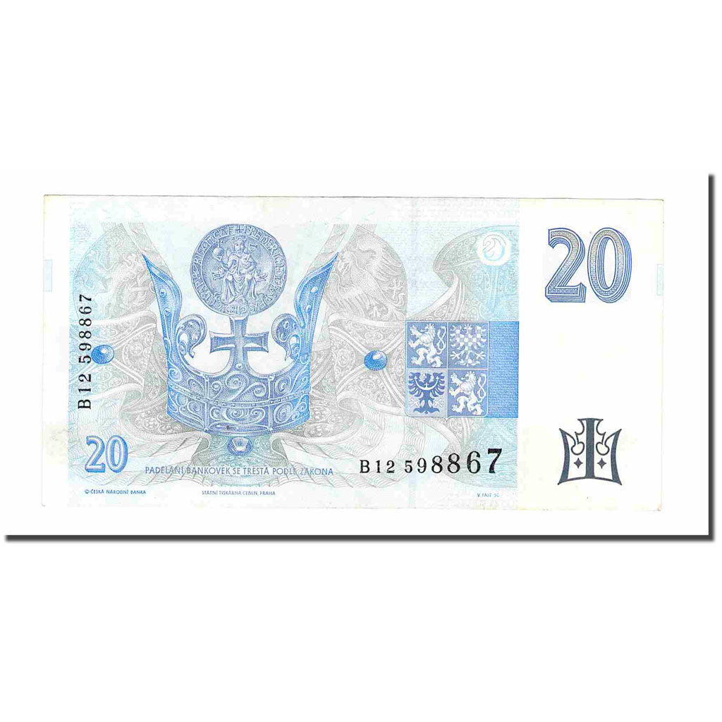 Banknote, Czech Republic, 20 Korun, 1994, KM:10b, EF(40-45)