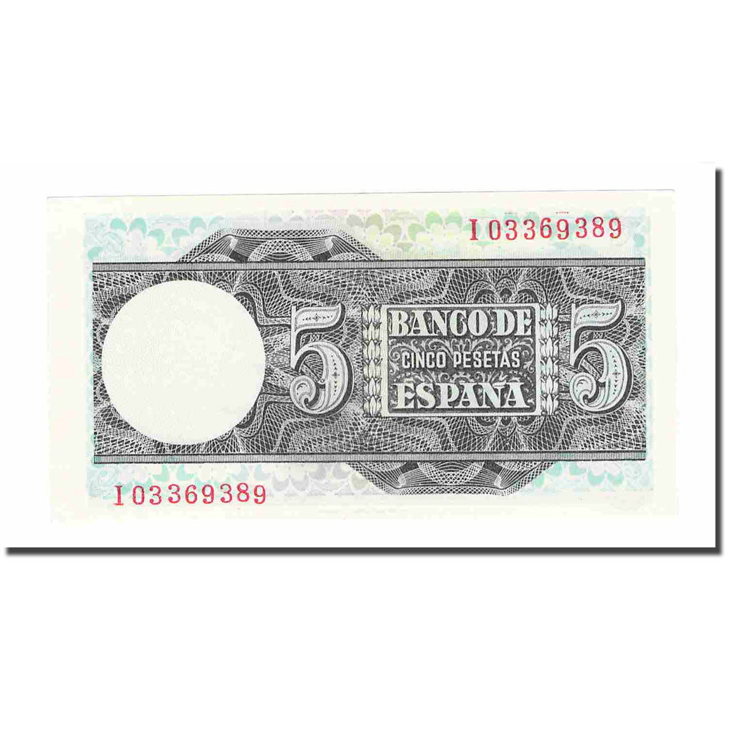 Banknote, Spain, 5 Pesetas, 1948, 1948-03-05, KM:136a, UNC(60-62)
