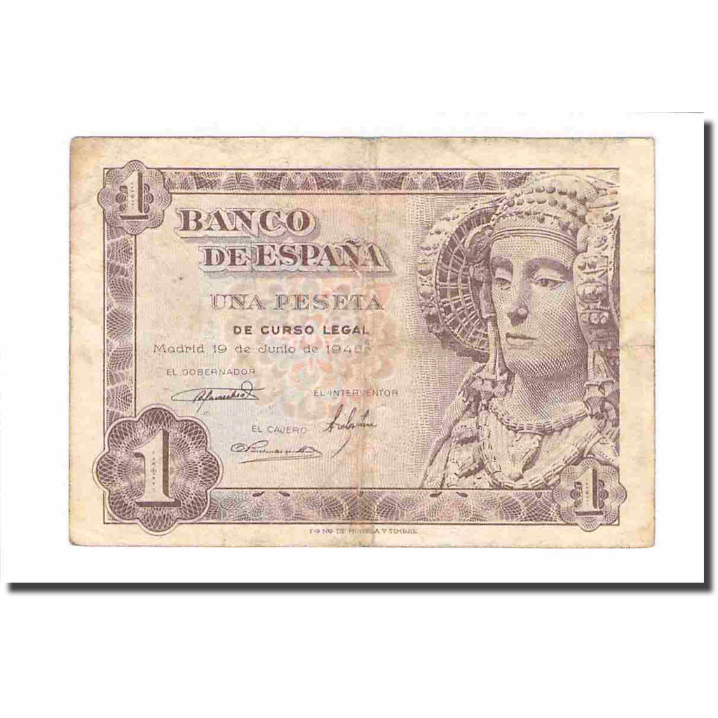 Banconote, Spagna, 1 Peseta, 1948, 1948-06-19, KM:135a, MB