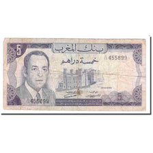 Billete, 5 Dirhams, 1970, Marruecos, KM:56a, BC