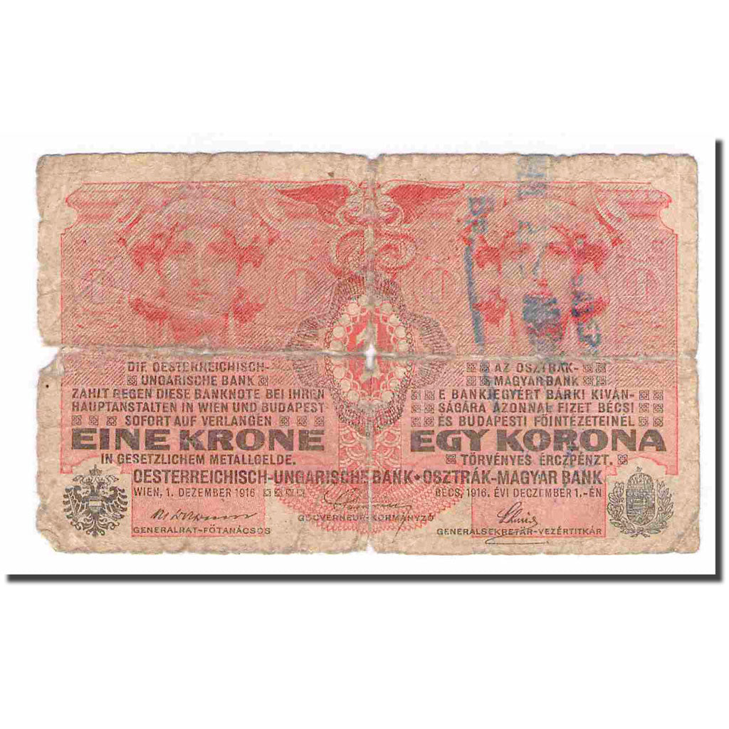 Banknote, Austria, 1 Krone, 1916, 1916-12-01, KM:20, VG(8-10)