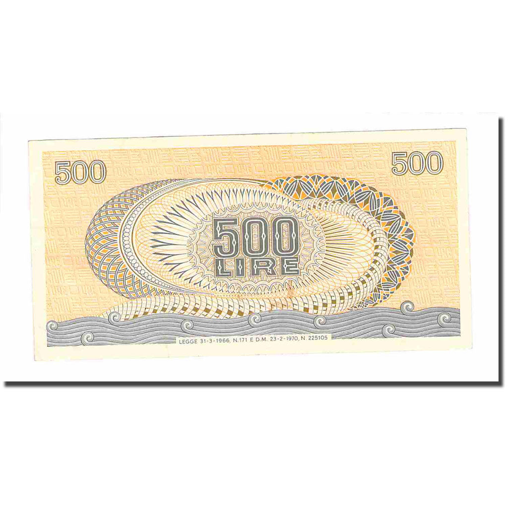 Banknote, Italy, 500 Lire, Undated (1966-70), 1966-1970, KM:93a, AU(55-58)