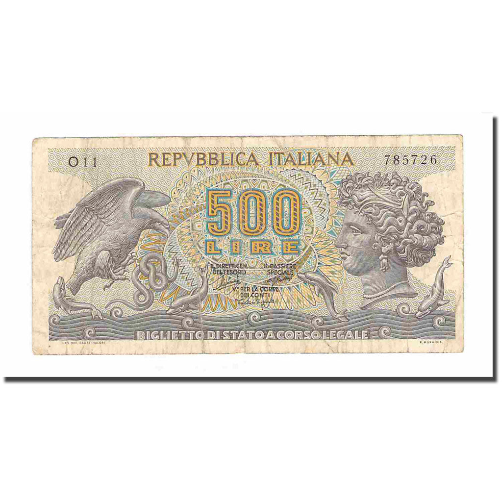 Banknote, Italy, 500 Lire, Undated (1966-70), 1966-1970, KM:93a, VF(20-25)