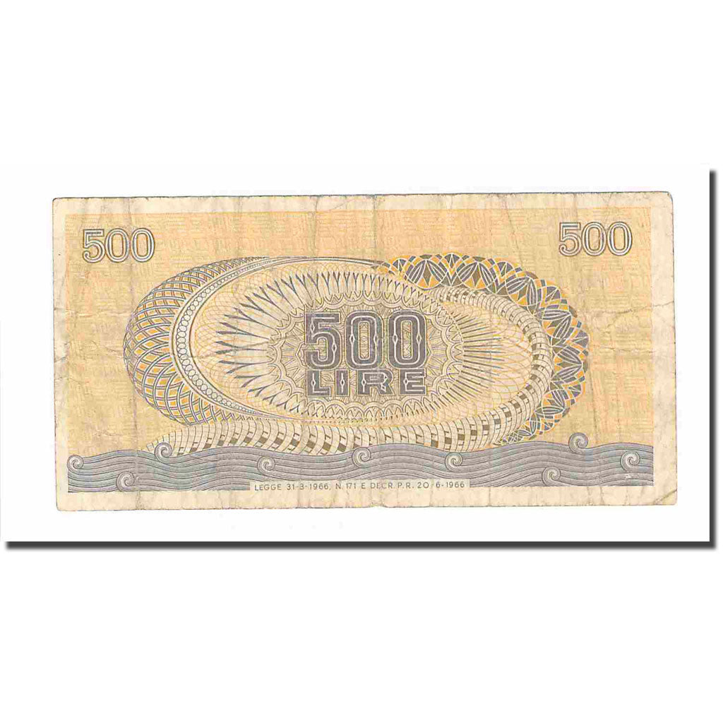 Banknote, Italy, 500 Lire, Undated (1966-70), 1966-1970, KM:93a, VF(20-25)