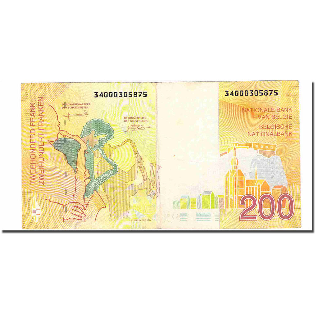 Banknote, Belgium, 200 Francs, 1995, Undated 1995, KM:148, EF(40-45)