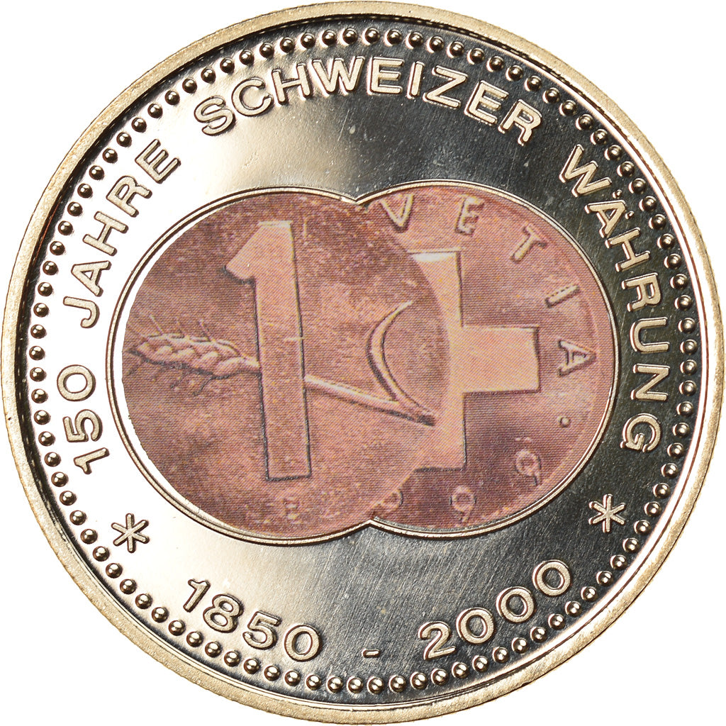 Switzerland, Medal, 150 Ans de la Monnaie Suisse, 1 Rappen, 2000, MS(64)