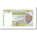 Banknote, West African States, 500 Francs, 1993, KM:410Dd, AU(55-58)