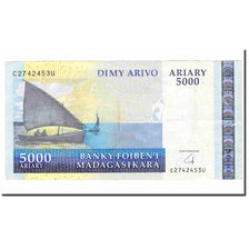 Banknot, Madagascar, 5000 Ariary, 2003, KM:91b, EF(40-45)