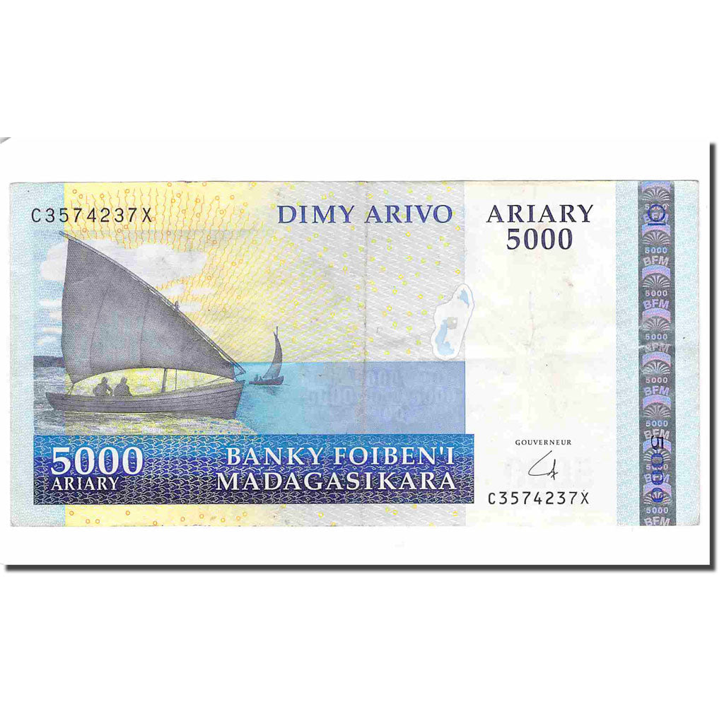 Banknote, Madagascar, 5000 Ariary, 2003, KM:91b, EF(40-45)
