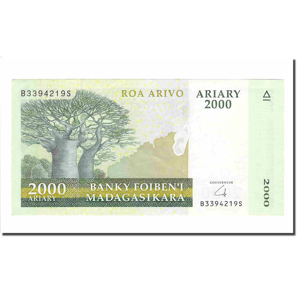 Billet, Madagascar, 2000 Ariary, 2000, KM:90b, SUP