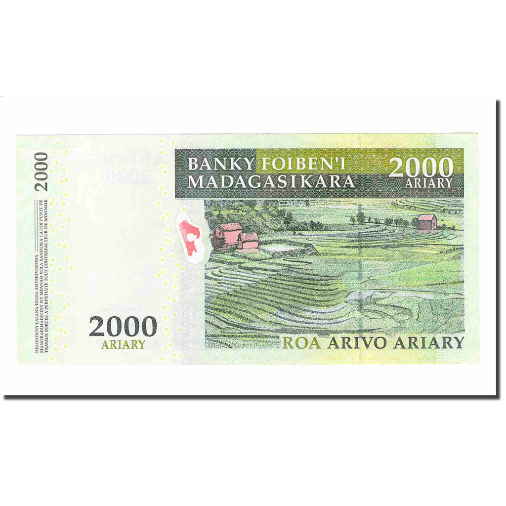Billet, Madagascar, 2000 Ariary, 2000, KM:90b, SUP