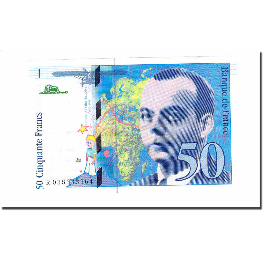 France, 50 Francs, St Exupéry, 1997, 1997, AU(55-58), Fayette:73.4, KM:157Ad