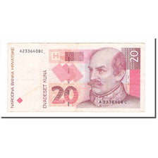 Nota, Croácia, 20 Kuna, 1993, 1993-10-31, KM:30a, EF(40-45)