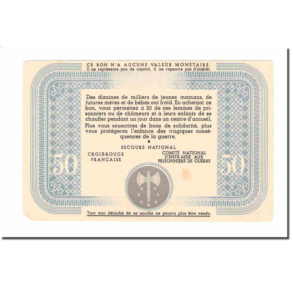 France, Bon de Solidarité, 50 Francs, Bon de solidarité, AU(50-53)