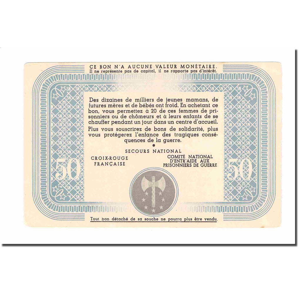 França, Bon de Solidarité, 50 Francs, Bon de solidarité, AU(50-53)
