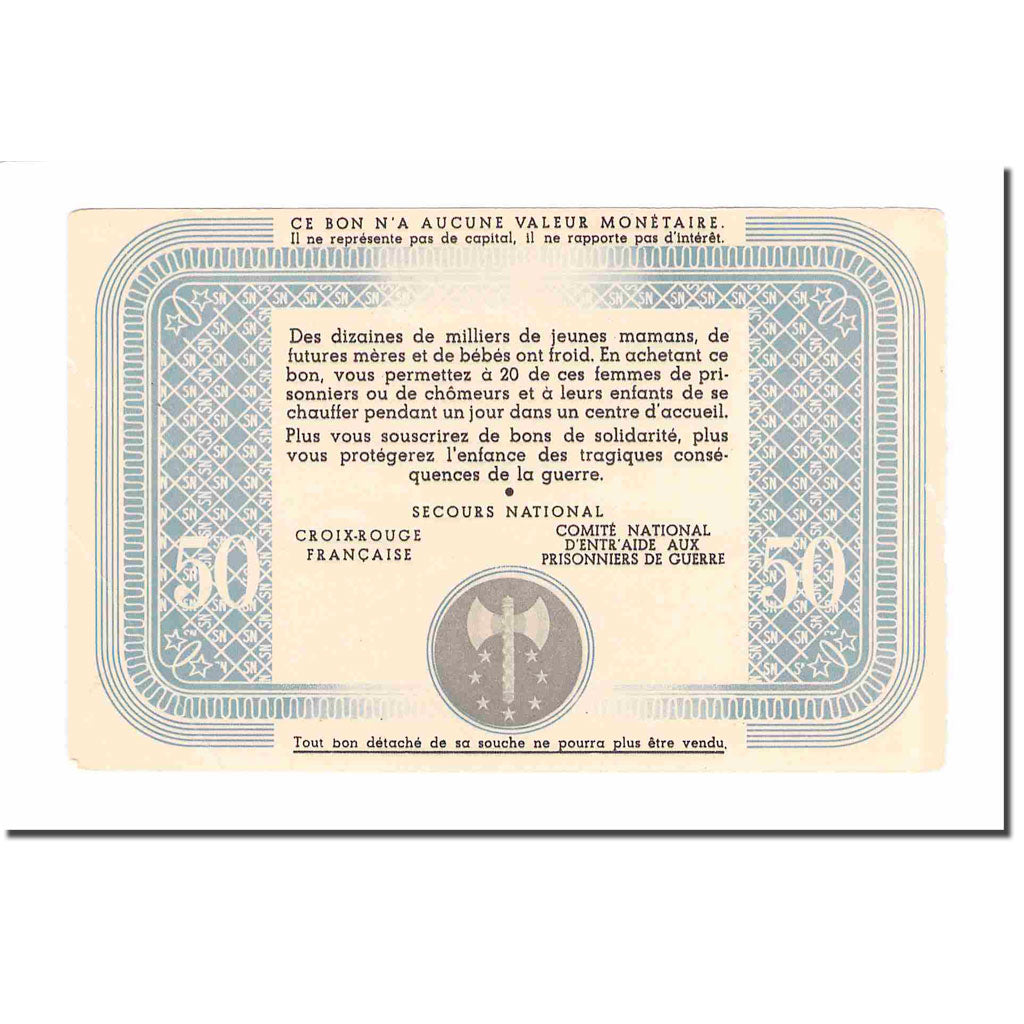 France, Bon de Solidarité, 50 Francs, Bon de solidarité, AU(50-53)