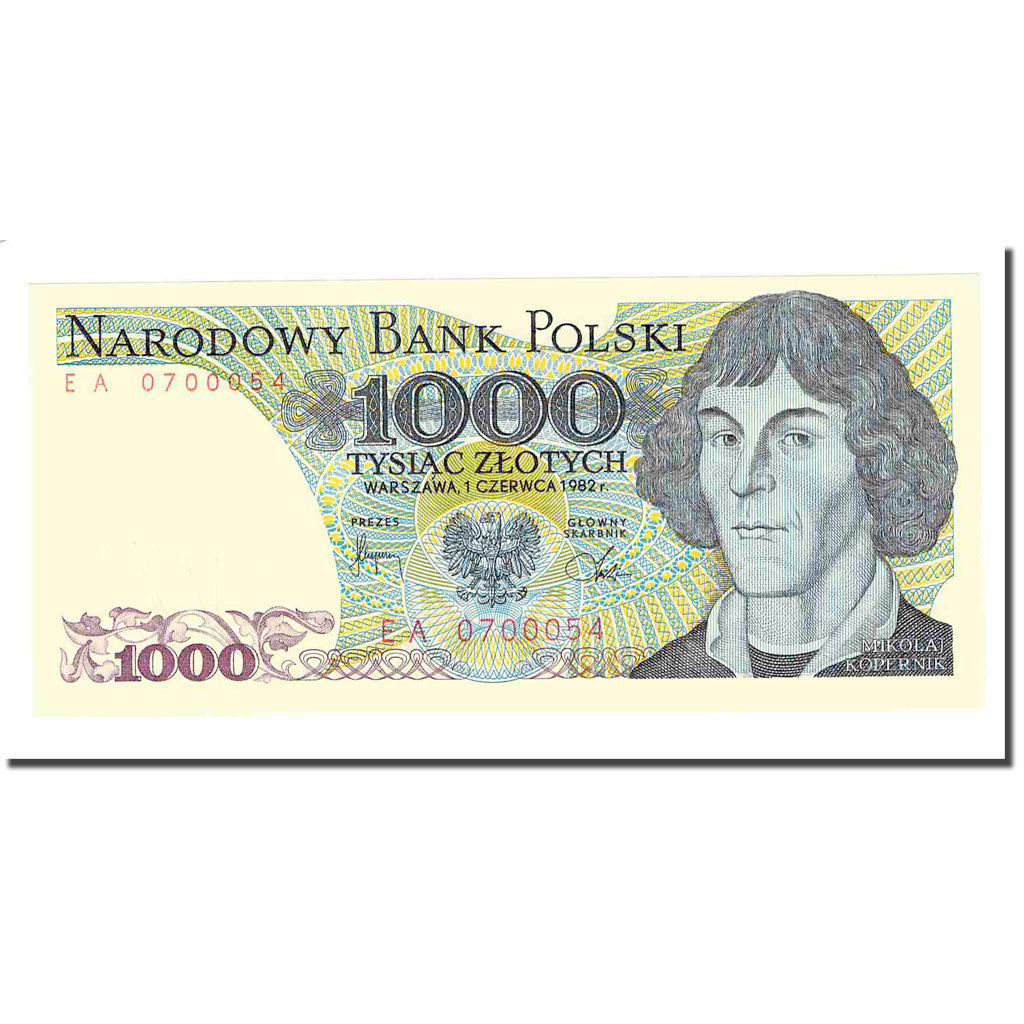 Nota, Polónia, 1000 Zlotych, 1982, 1982-06-01, KM:146c, UNC(65-70)