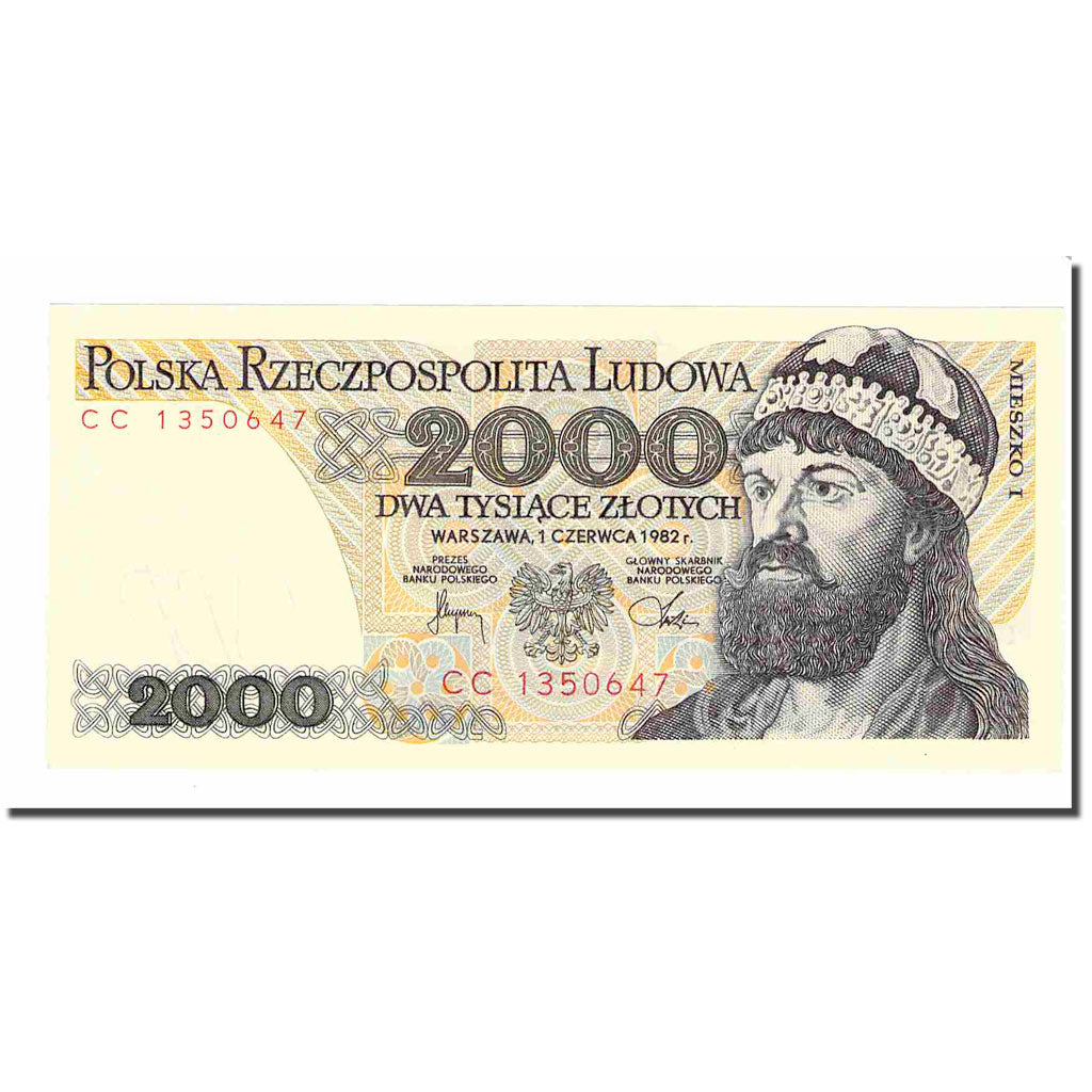 Banknote, Poland, 2000 Zlotych, 1982, 1982-06-01, KM:147c, UNC(64)