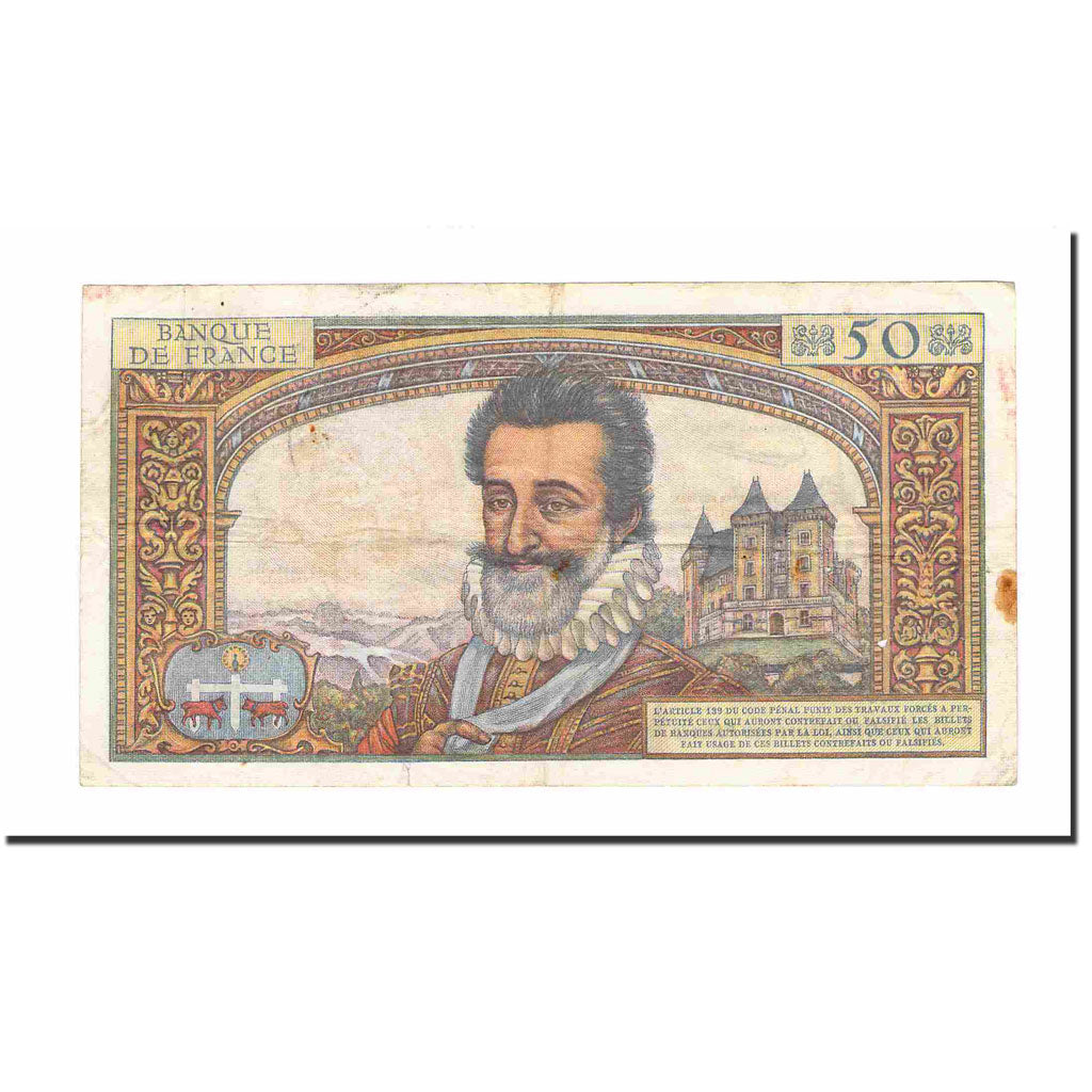 France, 50 Nouveaux Francs, Henri IV, 1959, 1959-11-05, EF(40-45), Fayette:58.4