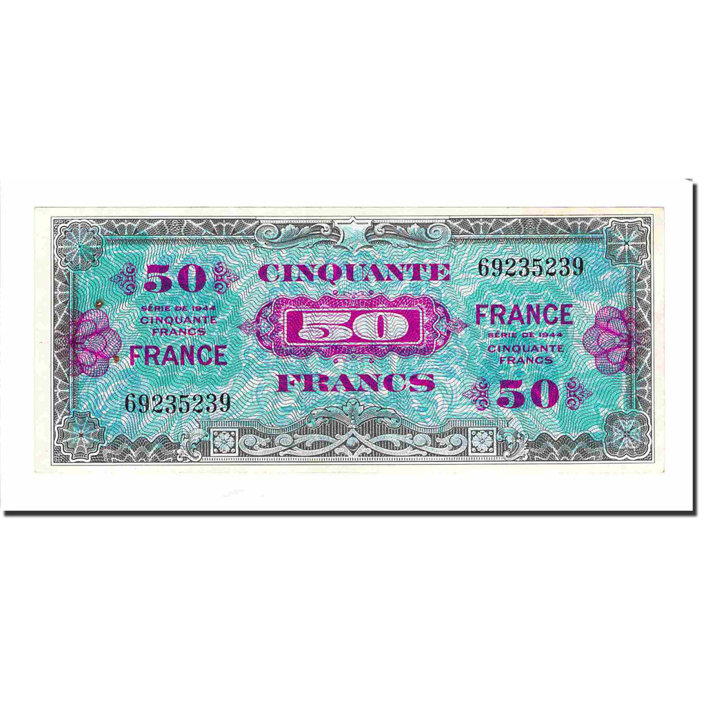 France, 50 Francs, 1944, EF(40-45), Fayette:VF24.01, KM:122a