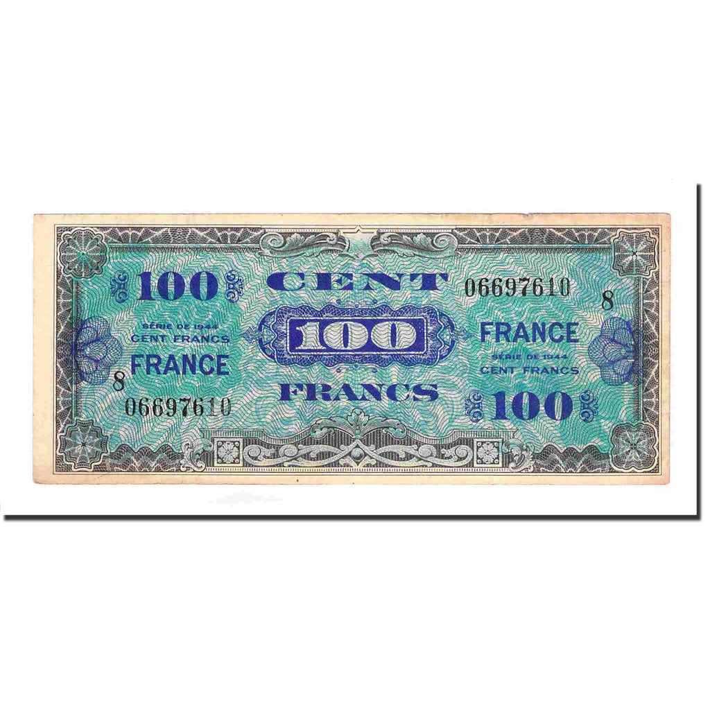 France, 100 Francs, 1944, EF(40-45), Fayette:VF25.08, KM:123c