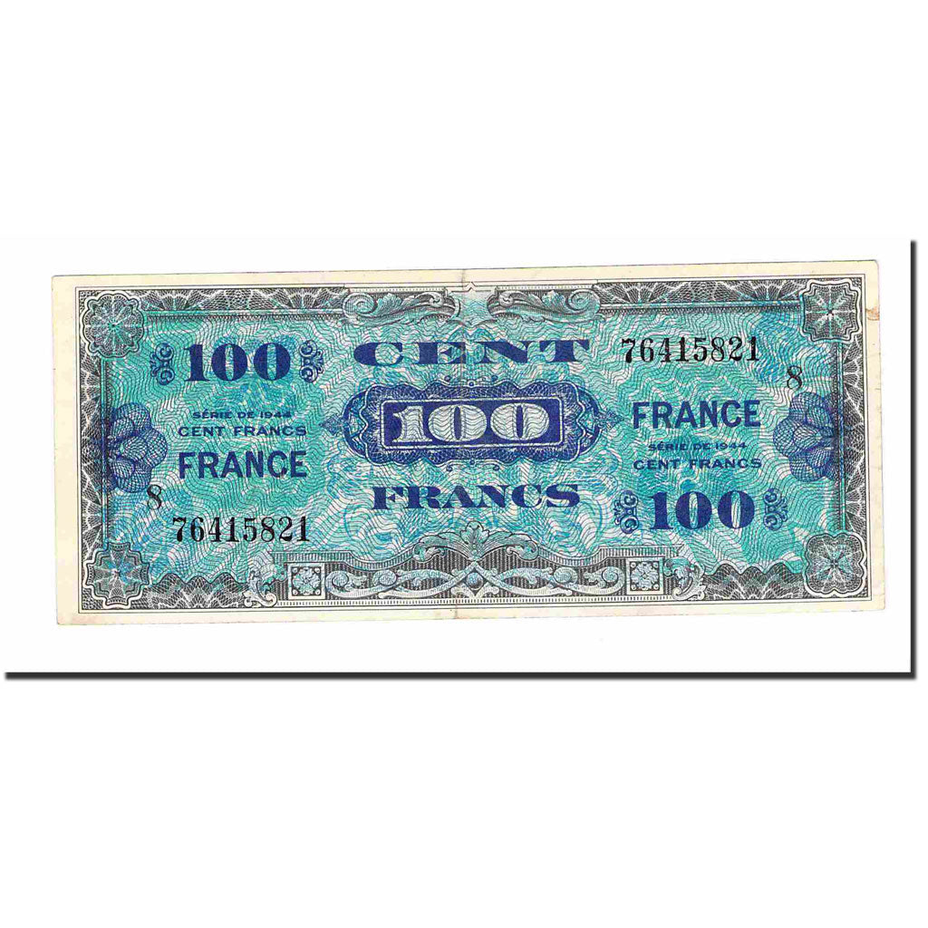 France, 100 Francs, 1944, EF(40-45), Fayette:VF25.08, KM:123c