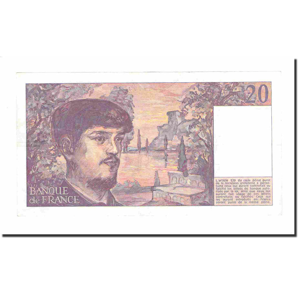 Francia, 20 Francs, Debussy, 1980, EBC, Fayette:66.1, KM:151a