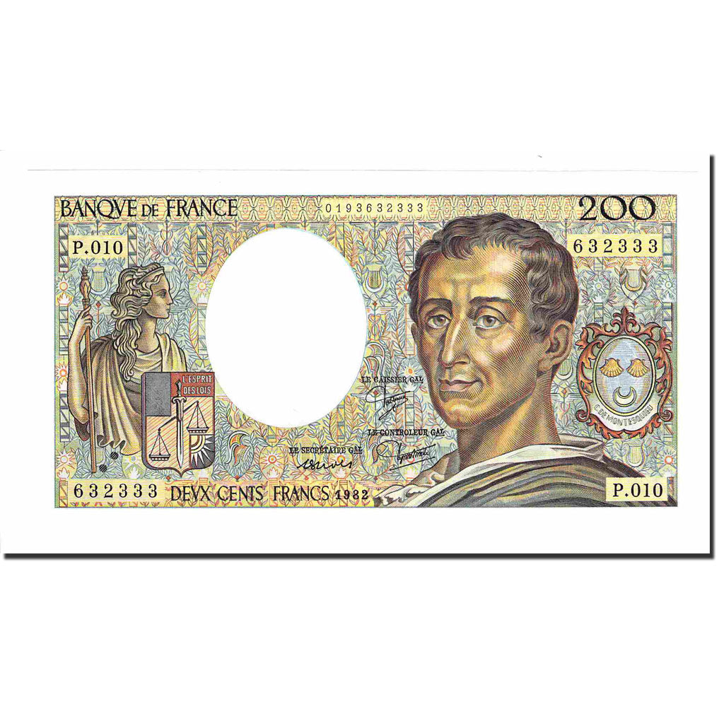 Francja, 200 Francs, Montesquieu, 1982, UNC(63), Fayette:70.2, KM:155a