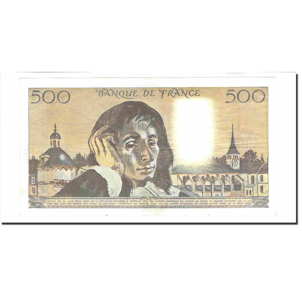 França, 500 Francs, Pascal, 1980, 1980-04-03, AU(55-58), Fayette:71.30, KM:156e