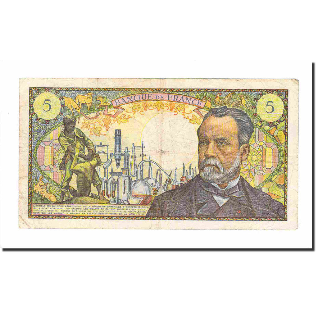 France, 5 Francs, Victor Hugo, 1969, 1969-09-04, B+, Fayette:61.11, KM:146b