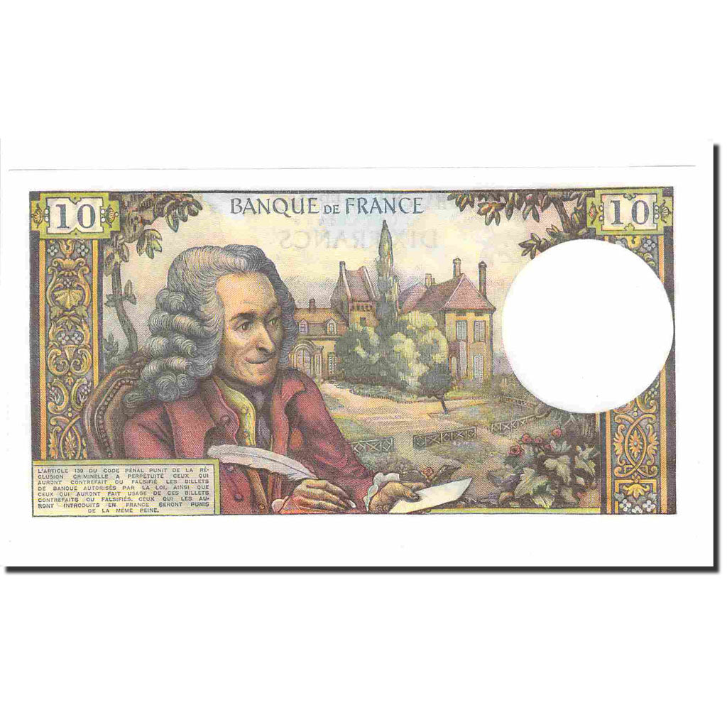 Francia, 10 Francs, Voltaire, 1972, 1972-12-07, SPL, Fayette:62.59, KM:147d