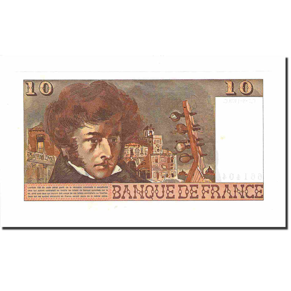 França, 10 Francs, Berlioz, 1978, 1978-03-02, UNC(60-62), Fayette:63.23